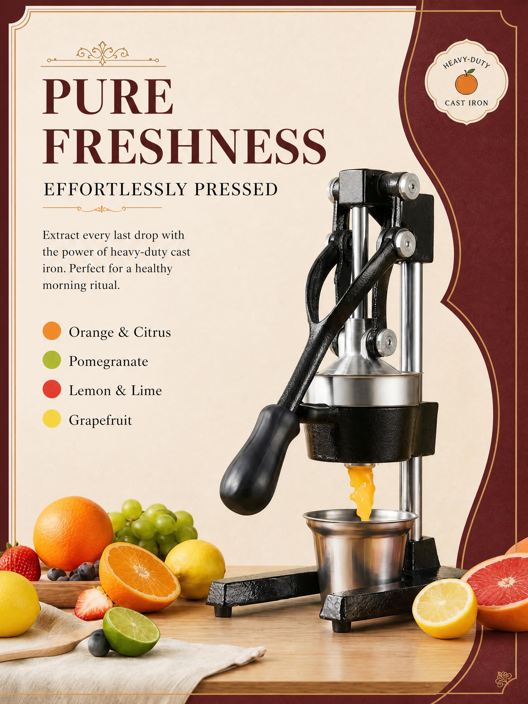 Citrus Juicer Bar - Ручная соковыжималка, ручной пресс для цитрусовых,